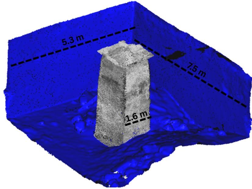 3D LiDAR model of the rock-cut cistern and central column, Mitzpe Shivta